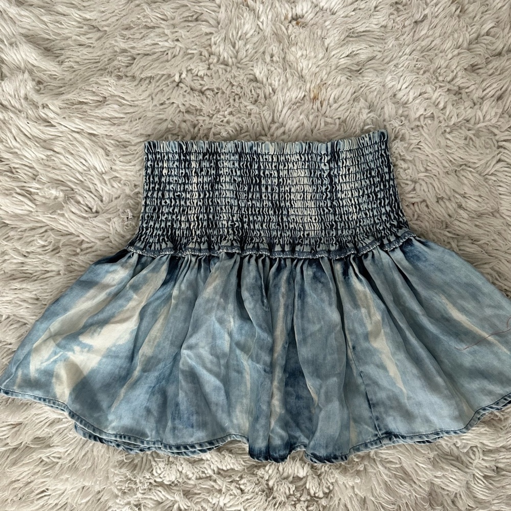 Denim mini skirt acid wash